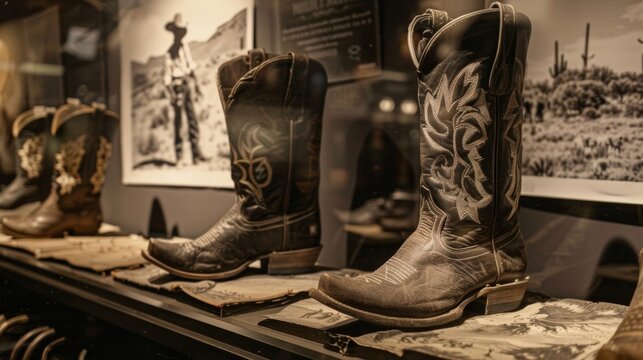 Antique black and white photographs of cowboys wearing their iconic boots line the walls transporting visitors to a time when the wild west was still untamed.