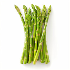 Wall Mural - perfect asparagus isolated on white background top view