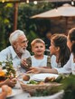 © Muhammad - family having dinner in the garden