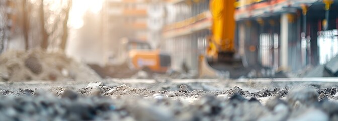 Wall Mural - Construction site background. Urban development. Blurred background
