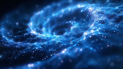 dark blue background with swirling light flare that twists and turns created with generative ai tech