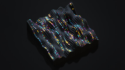 Sticker - Colorful digital binary code 3D render