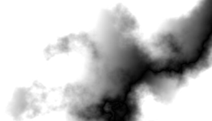 Aufkleber - Black smoke steam isolated transparent background. Fog and mist effect for text or space. Overlay with transparent background