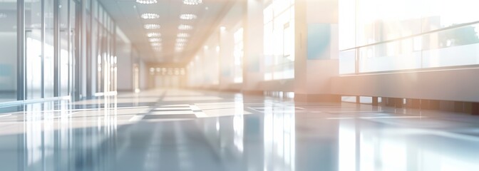 Wall Mural - Hospital interior. Medical background. Blurred background