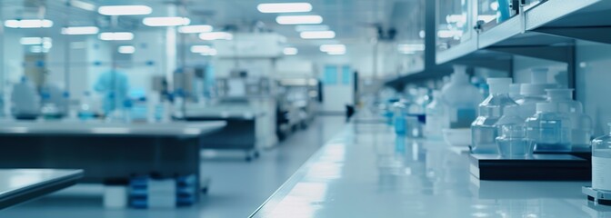 Wall Mural - Laboratory background. Scientific research environment. Blurred background