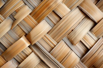 Wall Mural - Braided straw texture close-up. Beautiful simple AI generated image in 4K, unique.