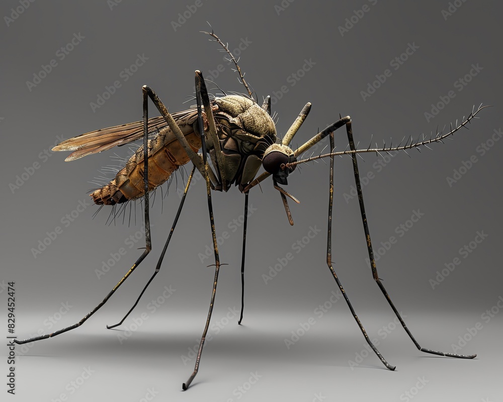 A 3D of Mosquitoes are small, flying insects with long legs and a ...