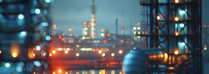 Canvas Print - Industrial power plant background. Blurred background