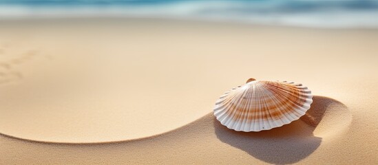 Canvas Print - Background sand with shell. copy space available