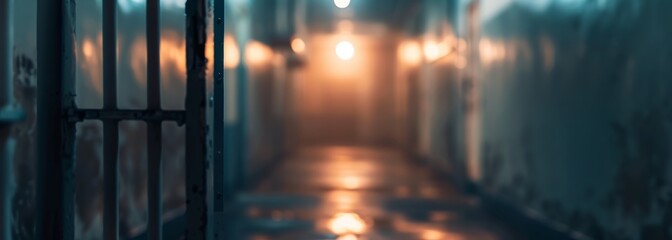 Wall Mural - Jail cells background. Prison. Blurred background