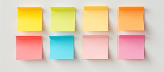 Poster - color blank sticky notes in box isolated on white background clipping path. copy space available