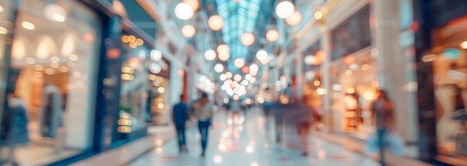 Wall Mural - Shopping mall background. Shopping center. Blurred background