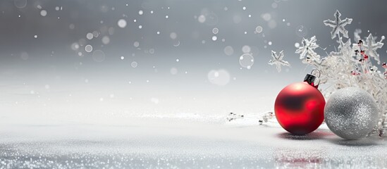 Poster - Christmas decoration on abstract background. copy space available