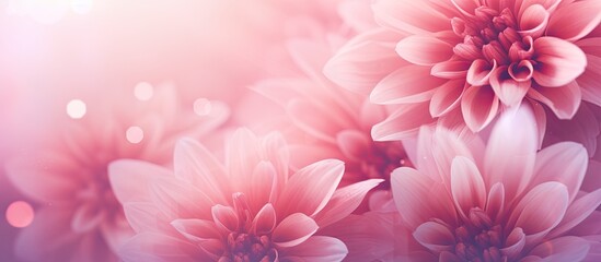 Wall Mural - A pink floral abstract background with a blurred effect is shown in the copy space image