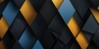 © rajagambar99 - Regular black, gold and blue three-dimensional striped background, triangle/rectangle, black background, aspect ratio 2:1