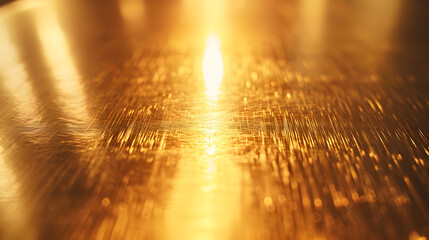 Wall Mural - close up of a gold metallic background with a smooth surface. Generative AI.