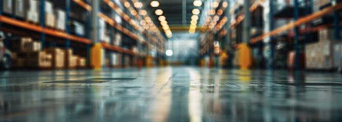 Wall Mural - Warehouse background. Blurred background
