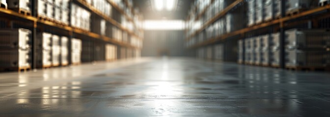 Wall Mural - Warehouse background. Blurred background
