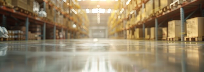 Wall Mural - Warehouse background. Blurred background