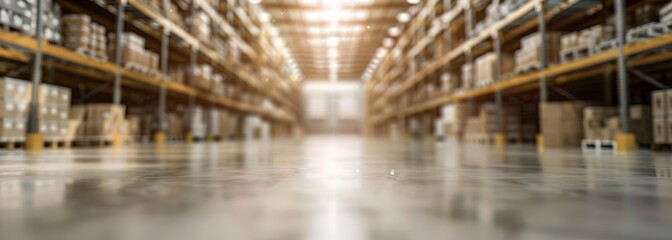 Wall Mural - Warehouse background. Blurred background