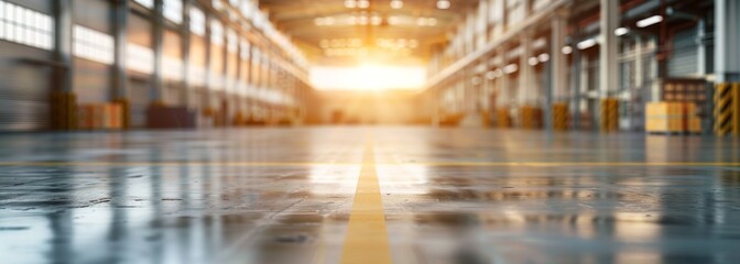 Wall Mural - Warehouse background. Blurred background