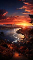 Wall Mural - sunset over the ocean