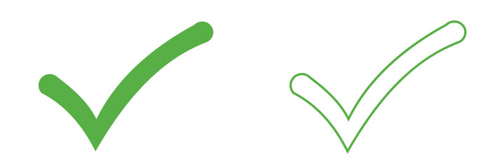 Wall Mural - tick sign element. green checkmark icon . simple mark graphic design. ok button for vote, decision, 