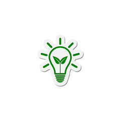 Sticker - Light bulb eco sticker icon isolated on transparent background