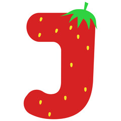 Sticker - Fresh Strawberry Letter J