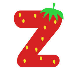 Wall Mural - Fresh Strawberry Letter Z