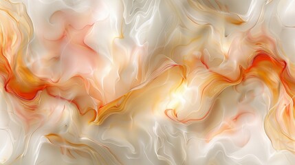Wall Mural -  A painting of orange and yellow swirls on a white background Red and yellow swirls on the left side White and orange swirl on the right side