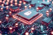 © Leo - Microchip with an integrated padlock, emphasizing embedded hardware security in technological systems.
