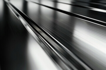 A close-up of a sleek, polished metal surface with subtle reflections. 