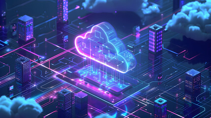 cloud computing creative icon. cloud computing ad, 2d rendering icon, high quality resolution, simpl