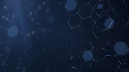 Wall Mural - hexagonal dark blue navy background. generative ai.