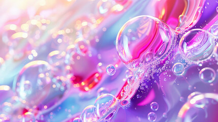 A colorful abstract background with multicolored organic shapes and bubbles