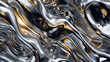 © tfk - Metallic abstract wavy liquid background. Generative AI.