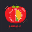 © DrawingMyDiary - A Tomato with time sign in it. Isolated Vector Illustration