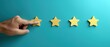 © Alice - Giving a five star rating, customer feedback satisfaction survey