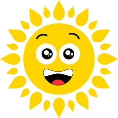 Wall Mural - Happy Sun Illustration Icon Logo Design
