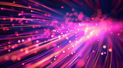 Wall Mural - neon fiber optic lines abstract texture background. generative ai.
