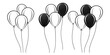 © Woonsen - Silhouette outline of balloons on white background