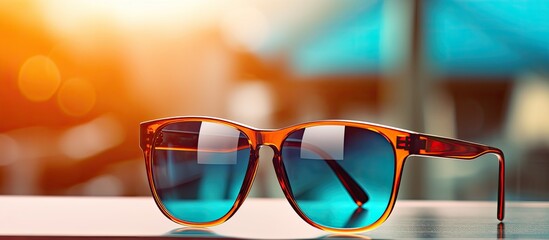 Beautiful sunglasses and decorative glasses are available in the market ideal for a copy space image