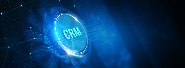 Business, Technology, Internet and network concept. CRM Customer Relationship Management. 3d illustration