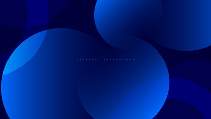 Wall Mural - dark blue background with circular shapes composition. great for wallpaper, website, poster, presentation, banner, cover.