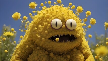 Wall Mural - The pollen monster is an abomination for allergy sufferers