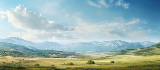 Poster - Scenic plateau landscape with a stunning backdrop of natural beauty ideal for a copy space image