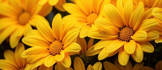 Poster - Close up photography of vibrant yellow flowers with copy space image