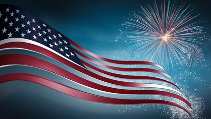 USA 4th of july background, fireworks background, banner, Happy independence day usa, Generative ai