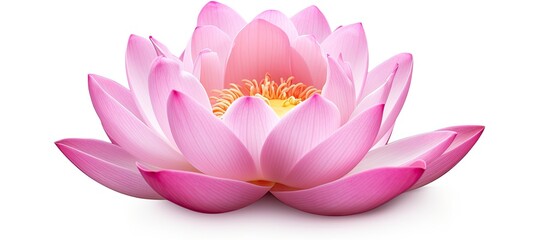 Wall Mural - Pink Lotus flower isolated on a white background for nature concept advertising design and assembly with a clipping path for easy use in a copy space image